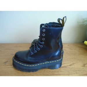 Dr. Martens Jadon Black Combat Boots Platform Sole size 6 womens zipper side
